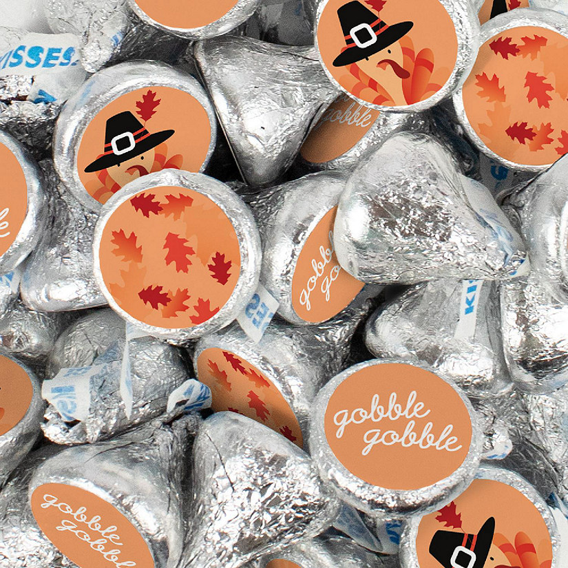 100 Pcs Thanksgiving Candy Chocolate Hershey's Kisses Bulk (1lb) - Turkey Image