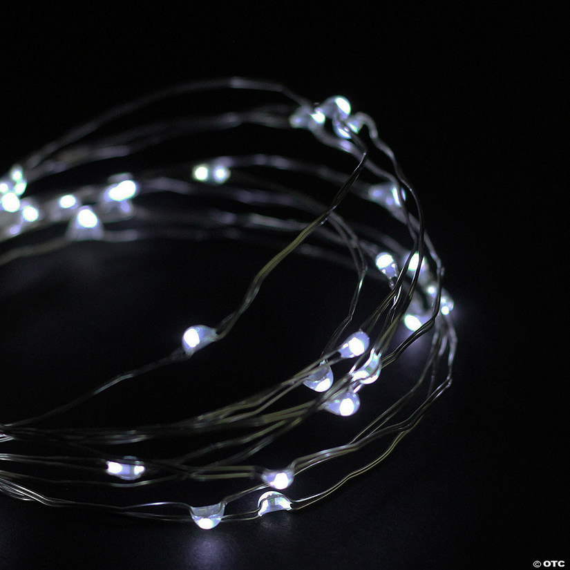 100 Pure White LED Micro Fairy Lights - 16.25 ft Copper Wire Image
