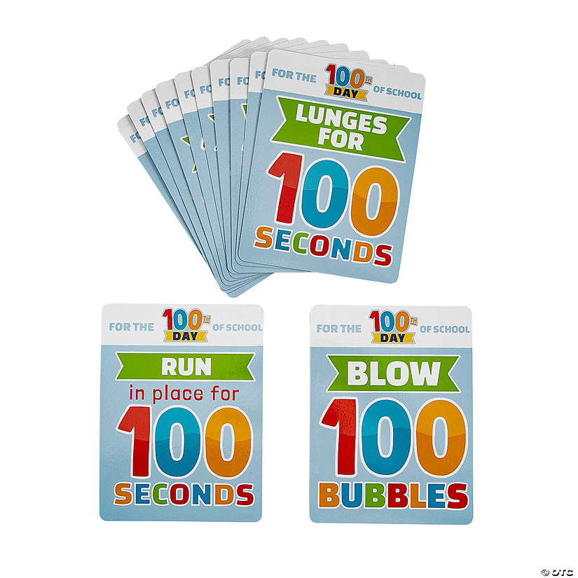 100th Day of School Activity Prompt Cards - 12 Pc. Image