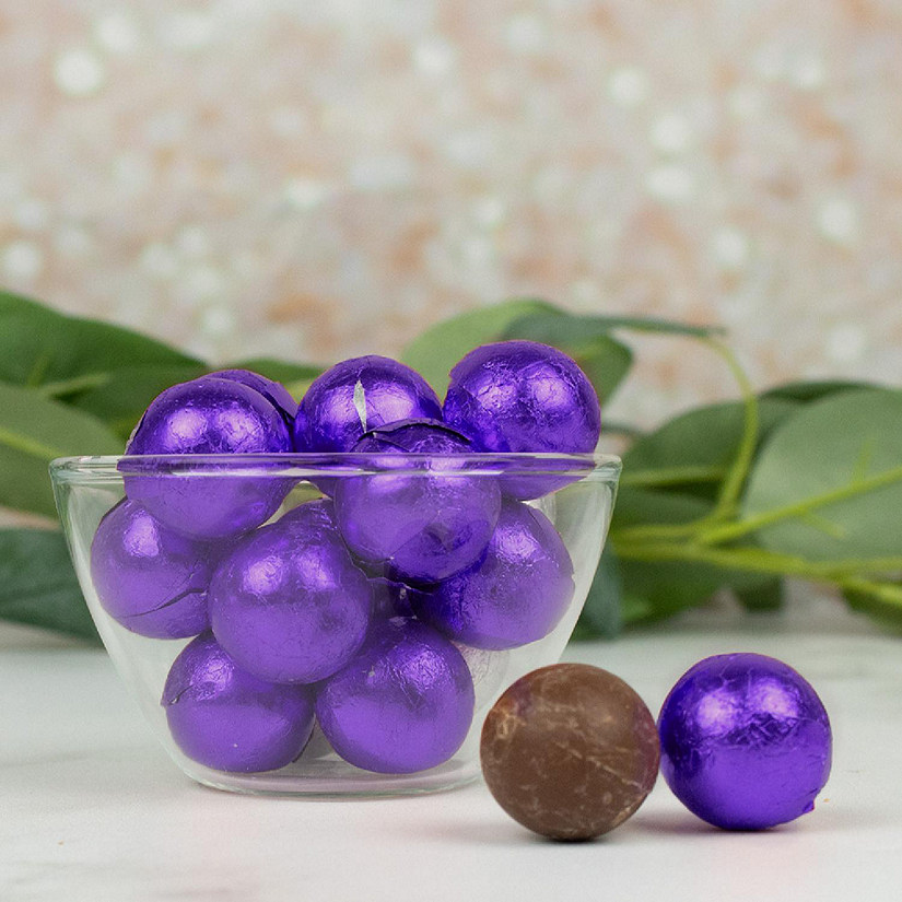 102 Pcs Purple Candy Foil Wrapped Chocolate Balls (1.5 lbs) Image