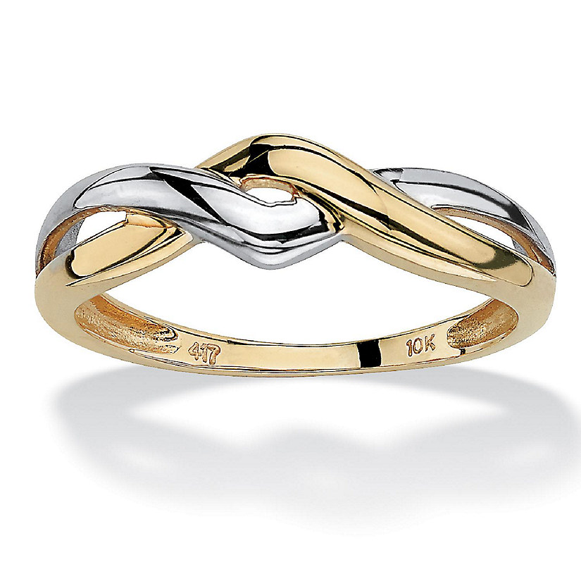 10k Yellow Gold Two-Tone Twist Ring Size 6 Image