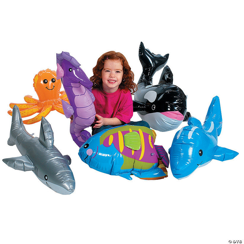 11" - 30" Large Inflatable Vinyl Under the Sea Animals - 6 Pc. Image