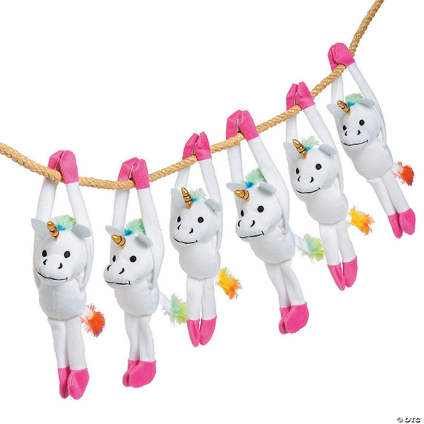 11" Bulk 72 Pc. Long Arm Hugging Rainbow Stuffed Unicorn toys Image