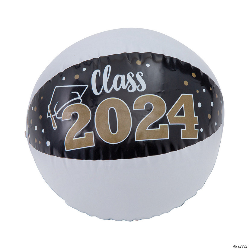 11" Medium Inflatable Class of 2024 Vinyl Beach Balls - 12 Pc. Image