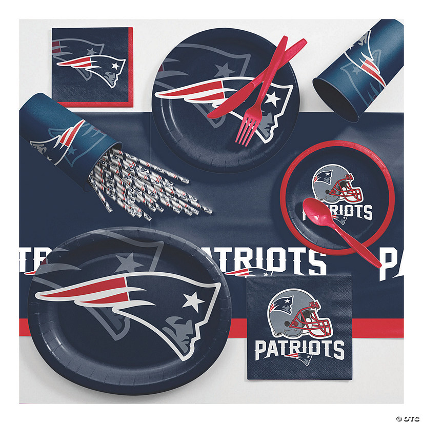 113 Pc. Nfl New England Patriots Ultimate Fan Party Supplies Kit For 8 Guests Image