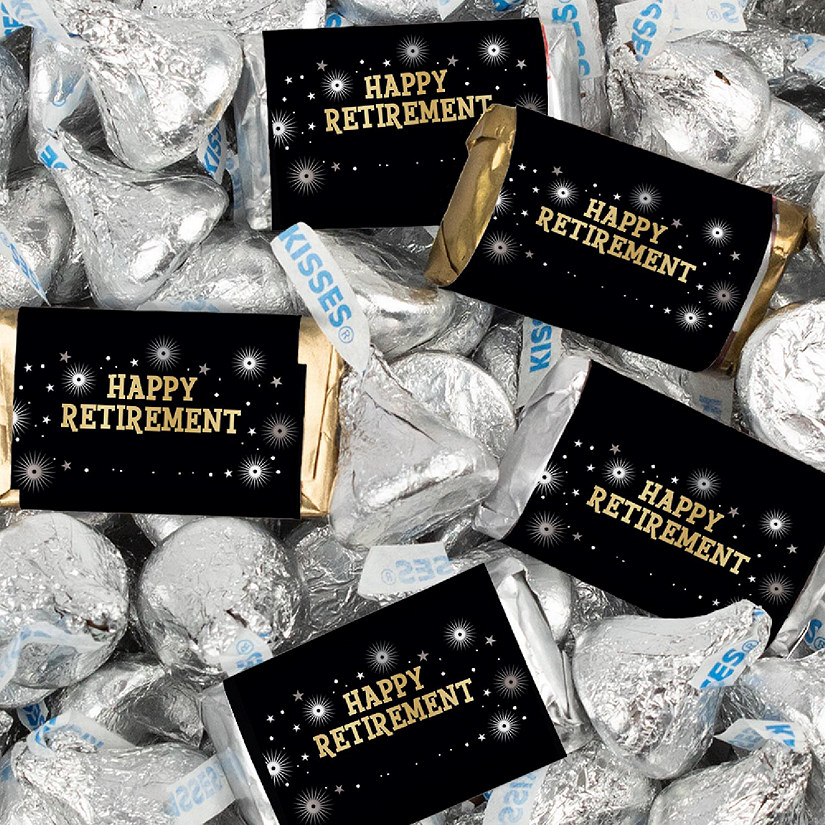 116 Pcs Retirement Party Candy Favors Hershey's Miniatures & Kisses - Fireworks Image