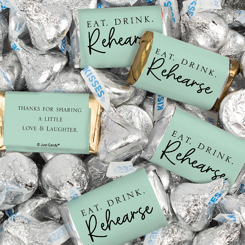 116 Pcs Wedding Rehearsal Dinner Candy Favors Miniatures Chocolate & Kisses (1.50 lbs) - Mint Image
