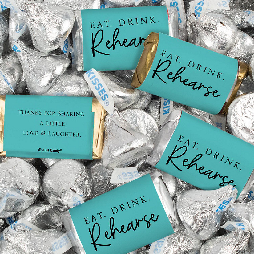 116 Pcs Wedding Rehearsal Dinner Candy Favors Miniatures Chocolate & Kisses (1.50 lbs) - Tiffany Image