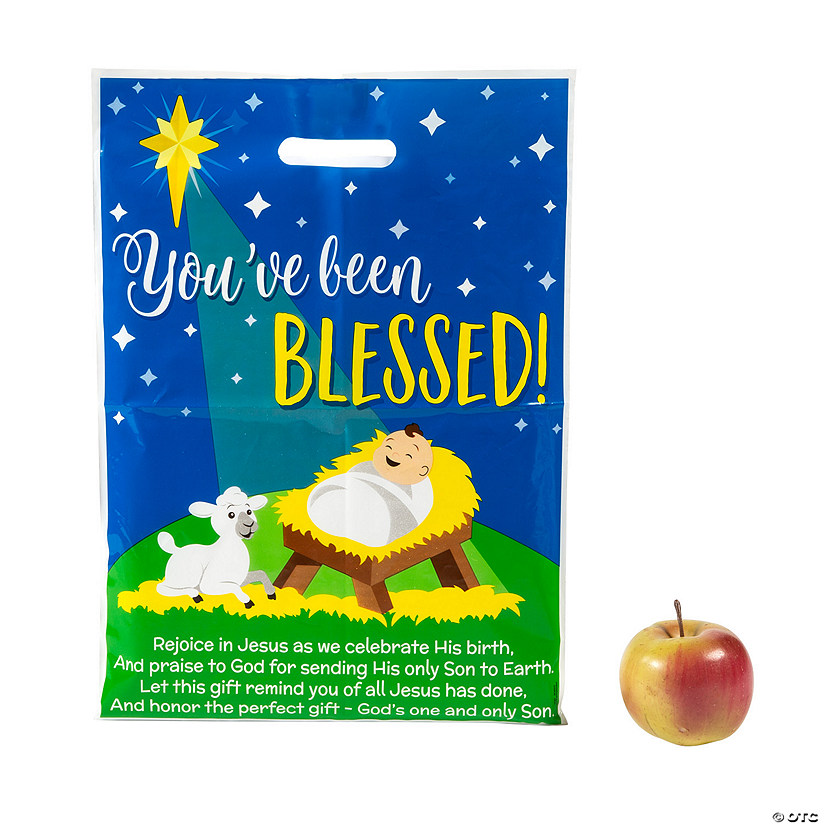 12 1/2" x 17" Bulk 50 Pc. Large You&#8217;ve Been Blessed Plastic Goody Bags Image