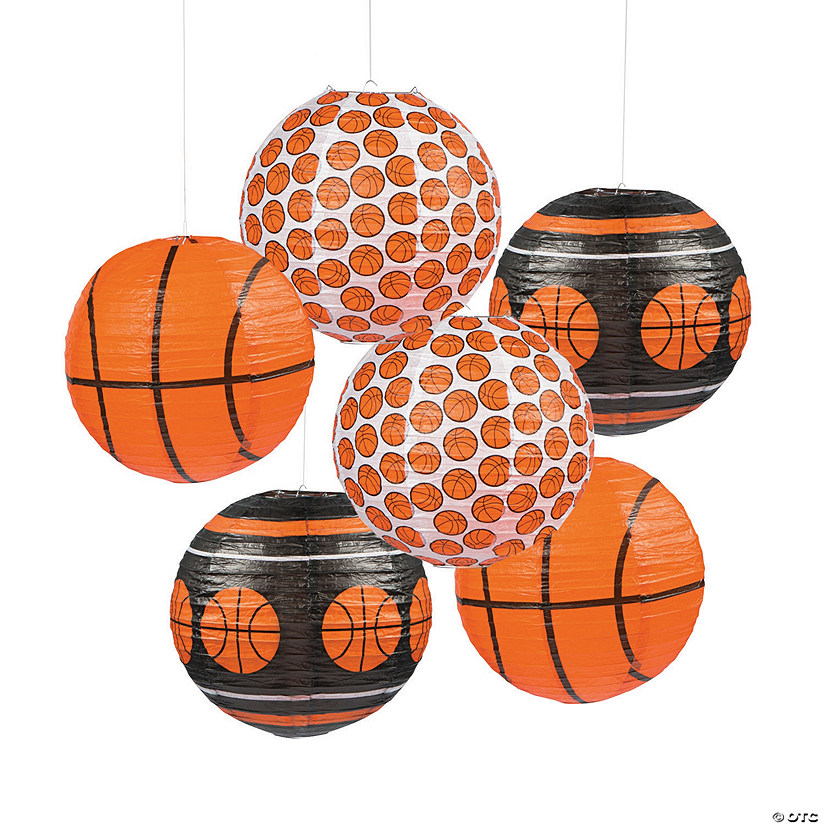 12" Basketball Hanging Paper Lanterns - 6 Pc. Image