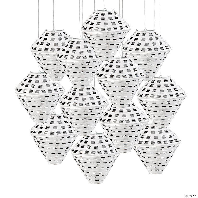 12" Bulk 12 Pc. Shiny Diamond-Shaped Hanging Lanterns Image