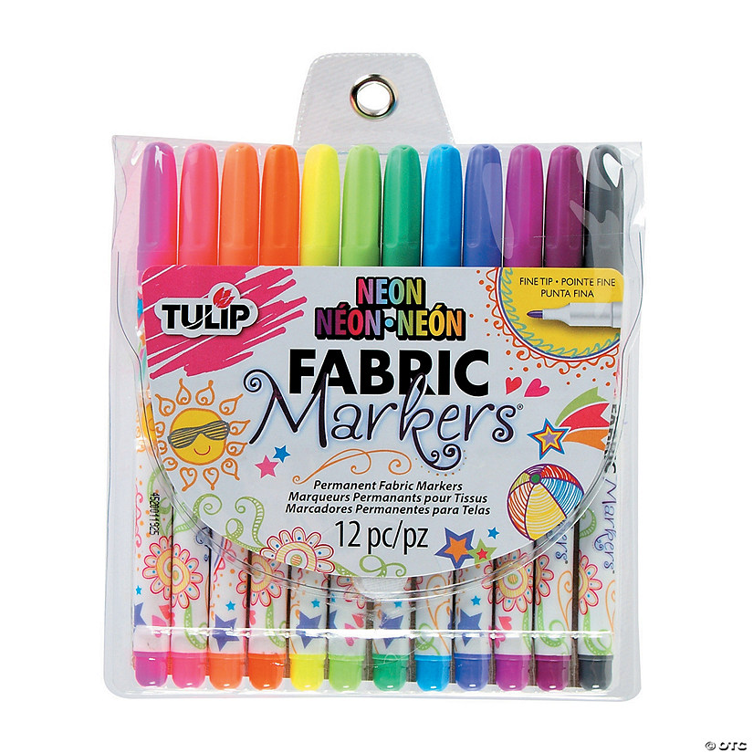 12-Color Neon Tulip<sup>&#174;</sup> Fine Tip Fabric Markers Image