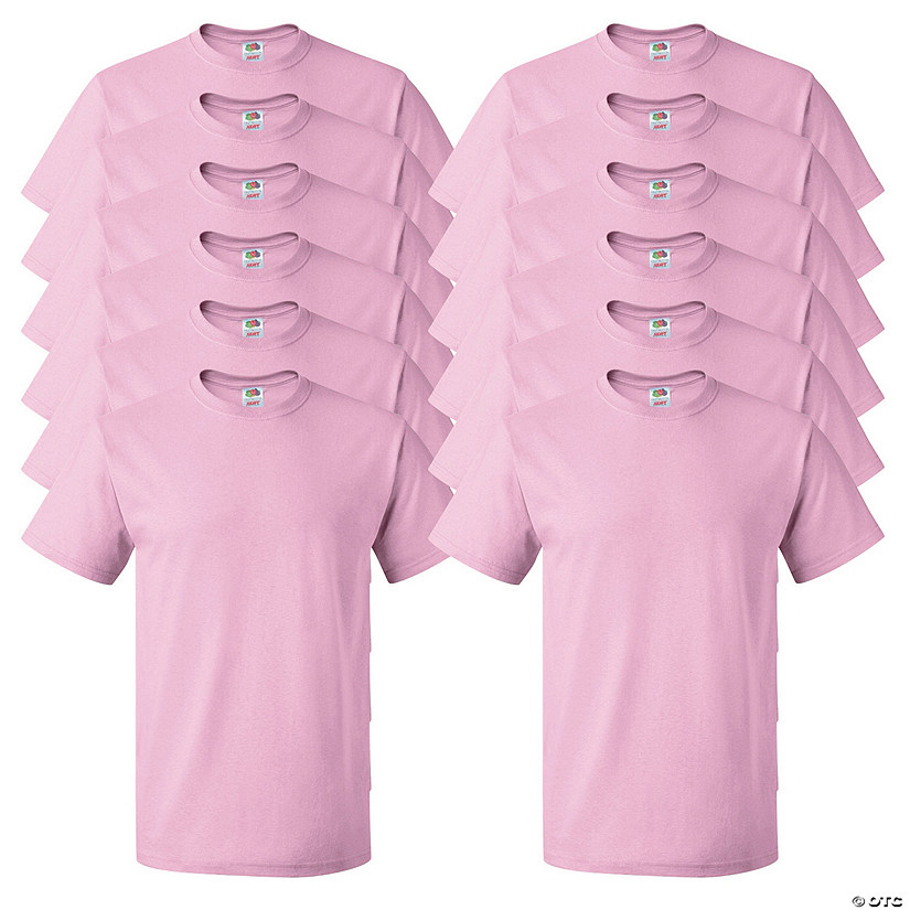 12 Light Pink Adult's T-Shirts Image