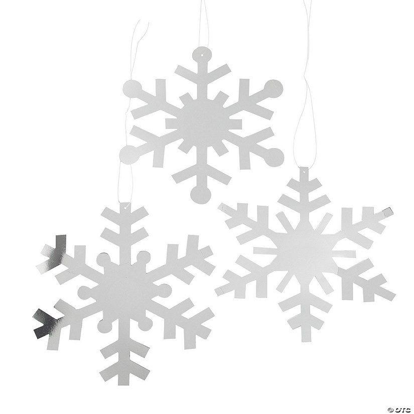 12" Metallic Snowflake Foil Cutouts - 12 Pc. Image