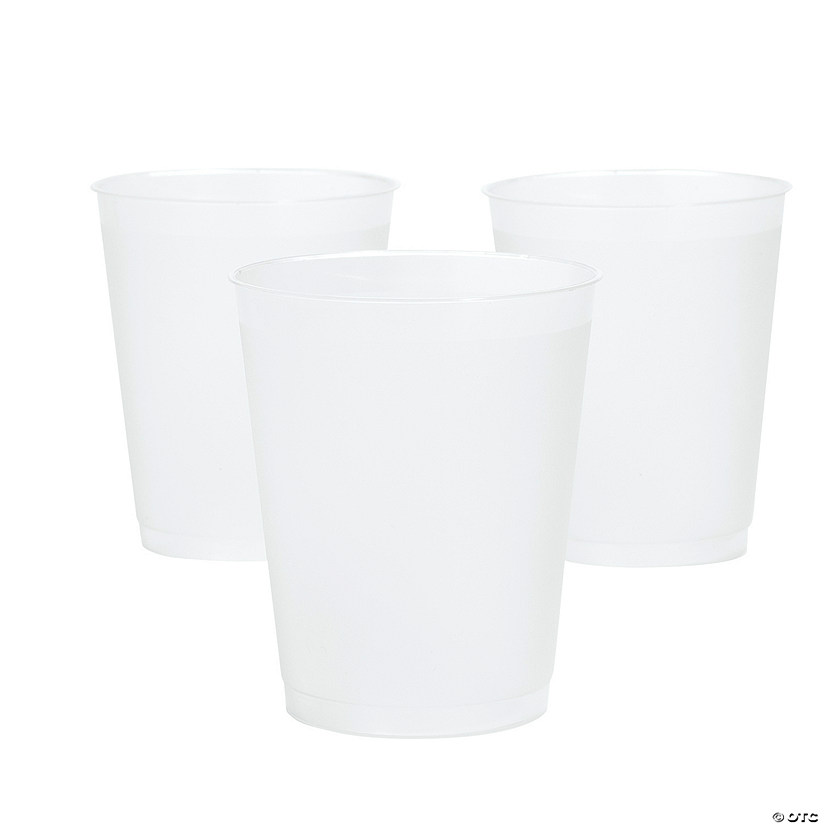 12 oz. Bulk 50 Ct. Clear Frosted Reusable Plastic Cups Image