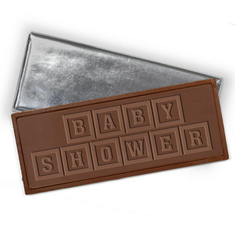 12 Pcs Embossed Baby Shower Belgian Milk Chocolate Bars - DIY Candy Party Favors Image