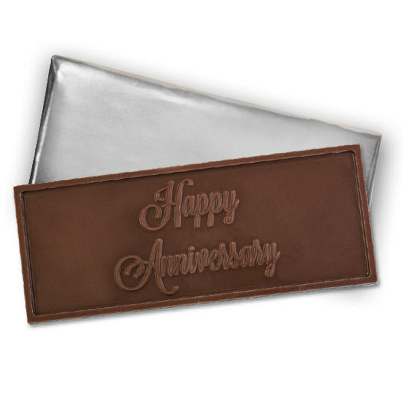 12 Pcs Embossed Happy Anniversary Belgian Milk Chocolate Bars - DIY Candy Party Favors Image