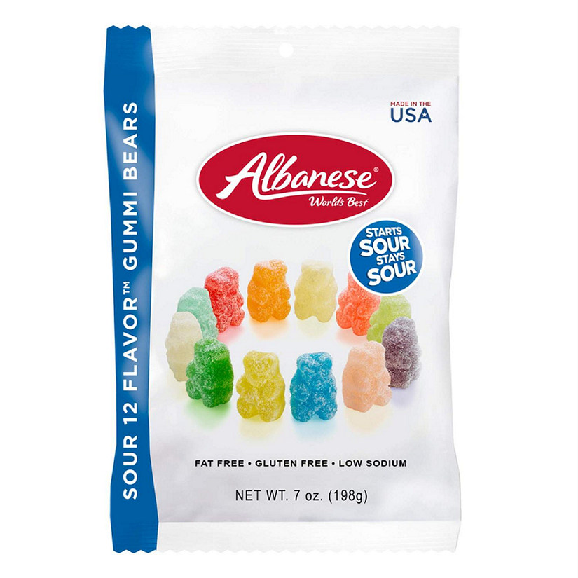 12 Sour Flavors Gummy Bears 7 oz. (Case of 12) Image