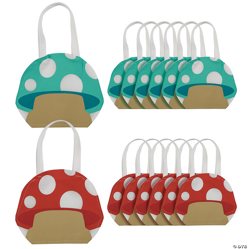 12" x 10" Medium Mushroom-Shaped Nonwoven Tote Bags - 12 Pc. Image