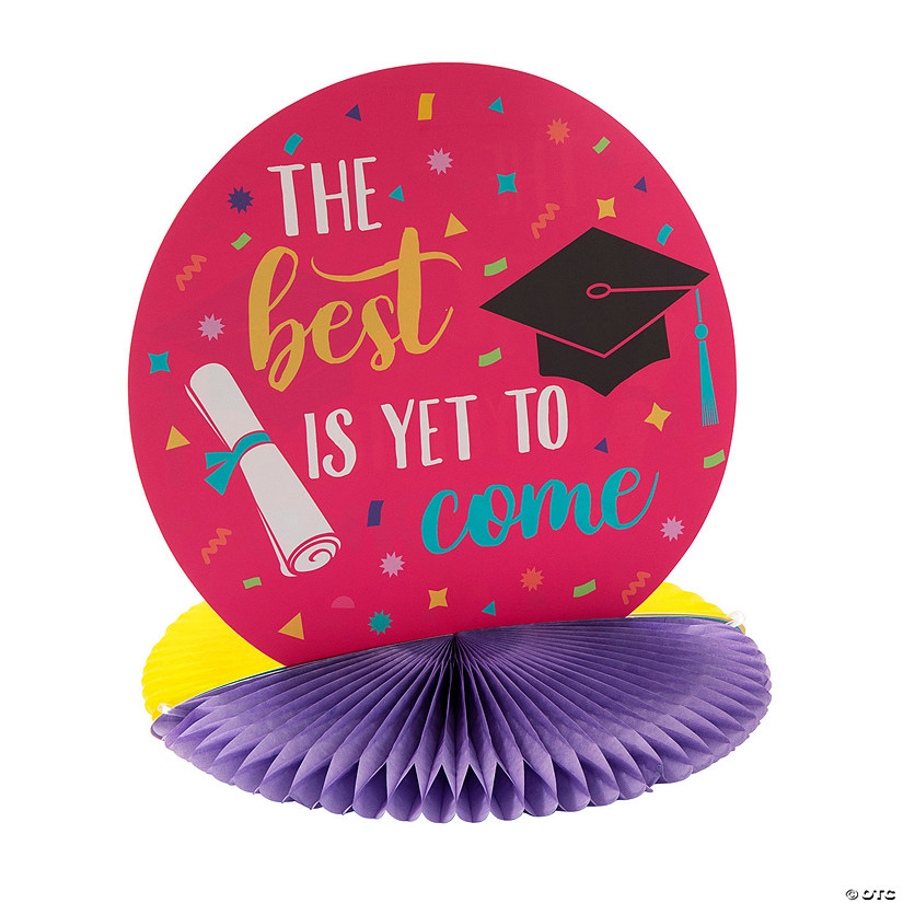 12" x 13" Congrats Girl Graduation Cardstock Table Centerpiece Image