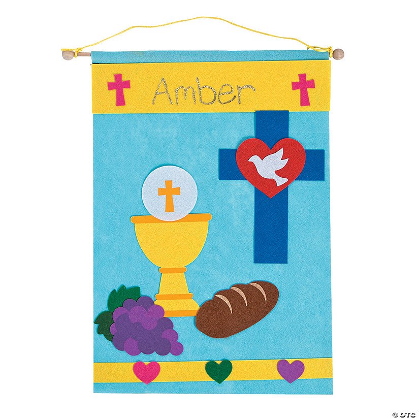 12" x 18" Religious First Communion Felt Banner Craft Kit- Makes 12 Image