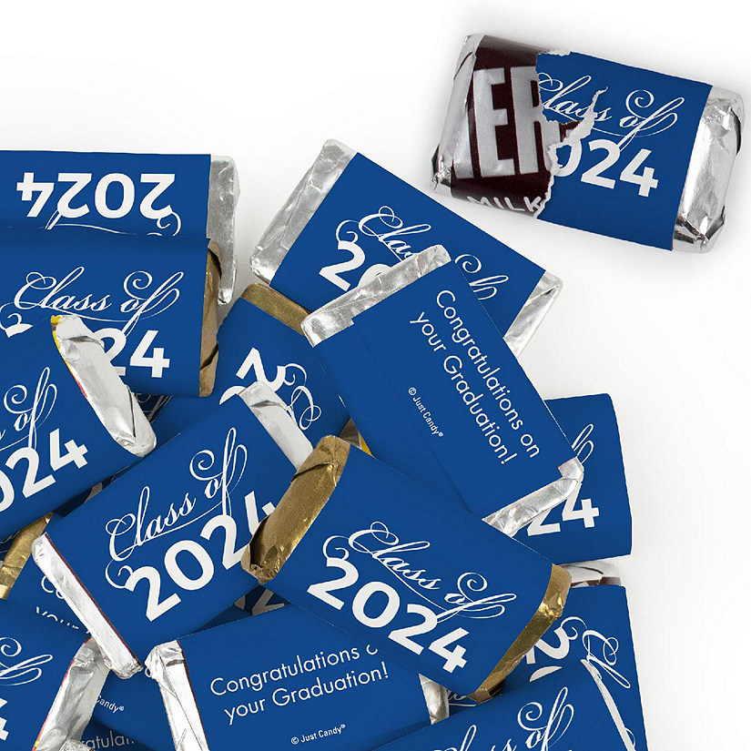 123 Pcs Blue Graduation Candy Party Favors Class of 2024 Hershey's Miniatures Chocolate (Approx. 123 Pcs) Image