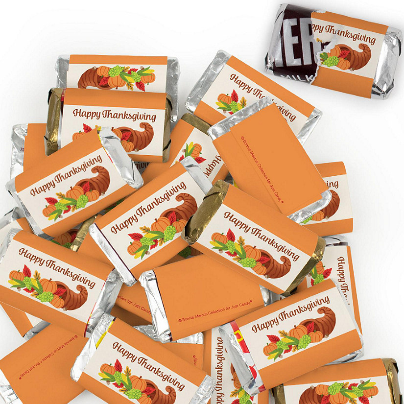 123 Pcs Thanksgiving Candy Party Favors Hershey's Miniatures Chocolate - Cornucopia Image