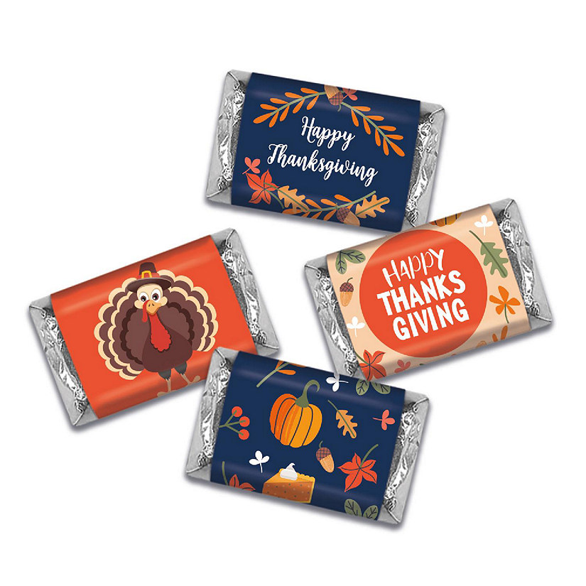 123 Pcs Thanksgiving Candy Party Favors Hershey's Miniatures Chocolate - Fall Turkey Image
