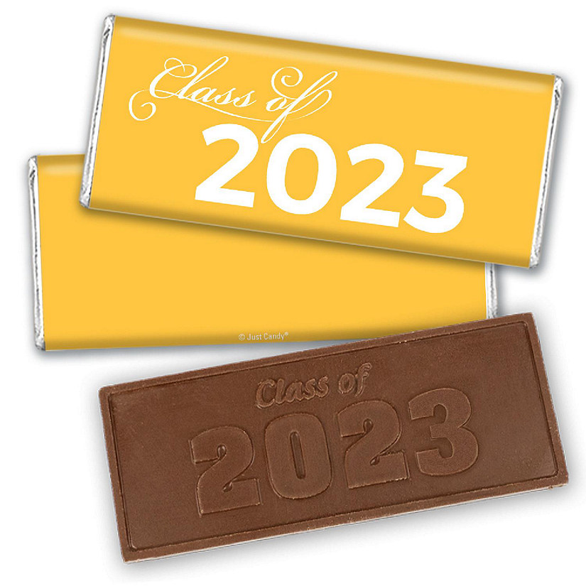 12ct Yellow Graduation Candy Party Favors Class of 2023 Wrapped Chocolate Bars by Just Candy Image