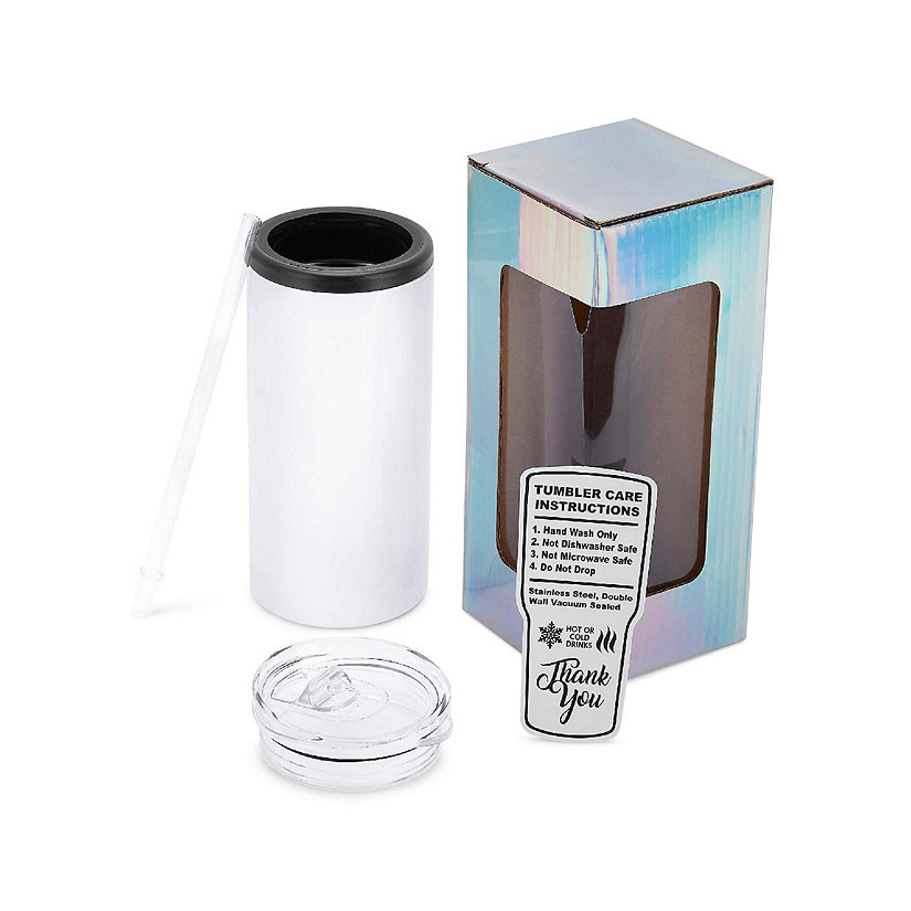 12Oz Slim Duozie Sublimation Blank Tumbler, Stainless Steel Insulated Tumbler, DIY Gifts, 1 pc Image