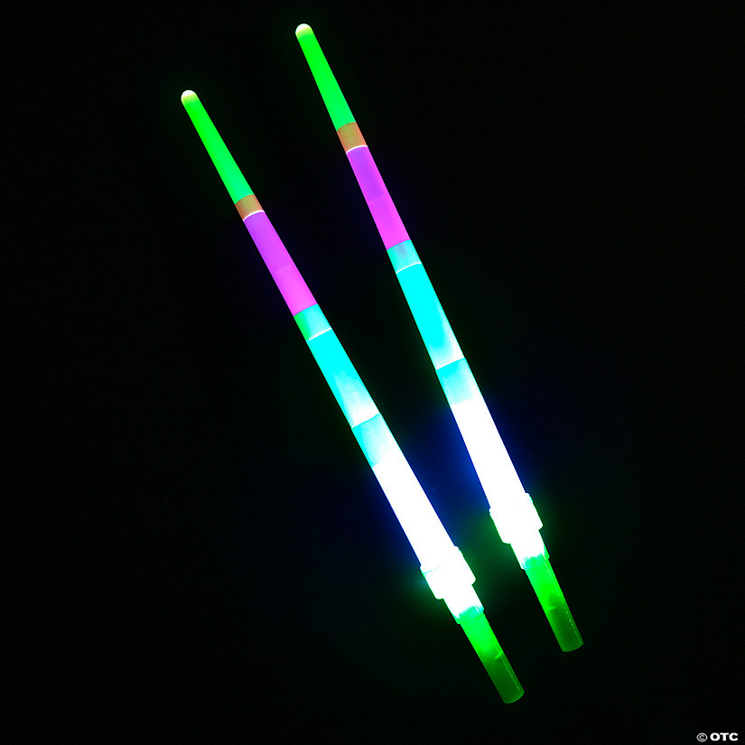 13 1/2" Light-Up Yellow, Pink, Green & White Expanding Swords - 12 Pc. Image