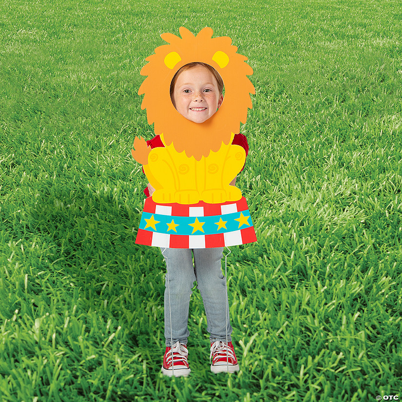 13 3/4" x 24" Carnival Party Lion Face Yard Sign Image