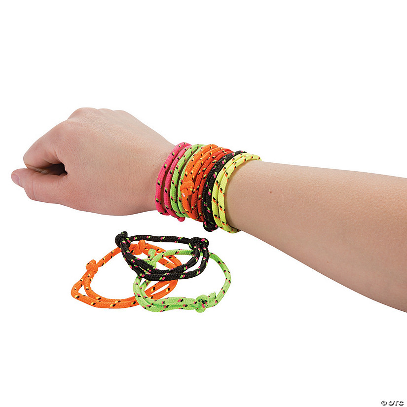 13" Bulk 72 Pc. Adjustable Nylon Friendship Rope Bracelets Image