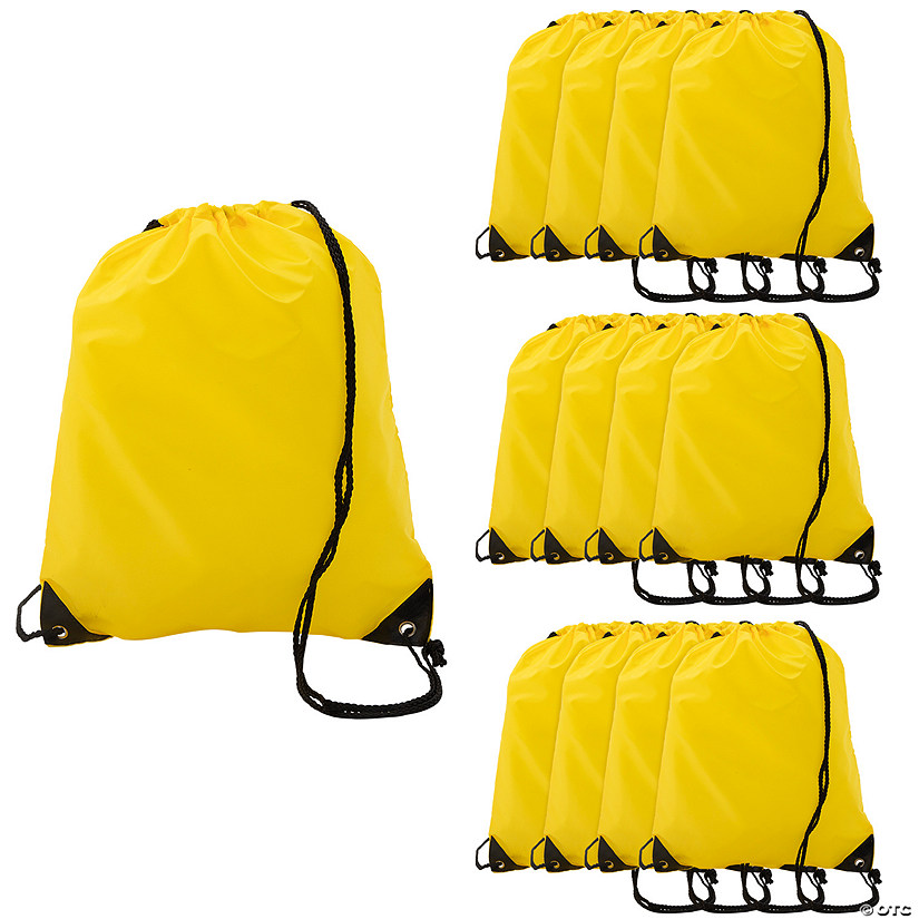 14 1/2" x 18" Large Yellow Drawstring Bags Image