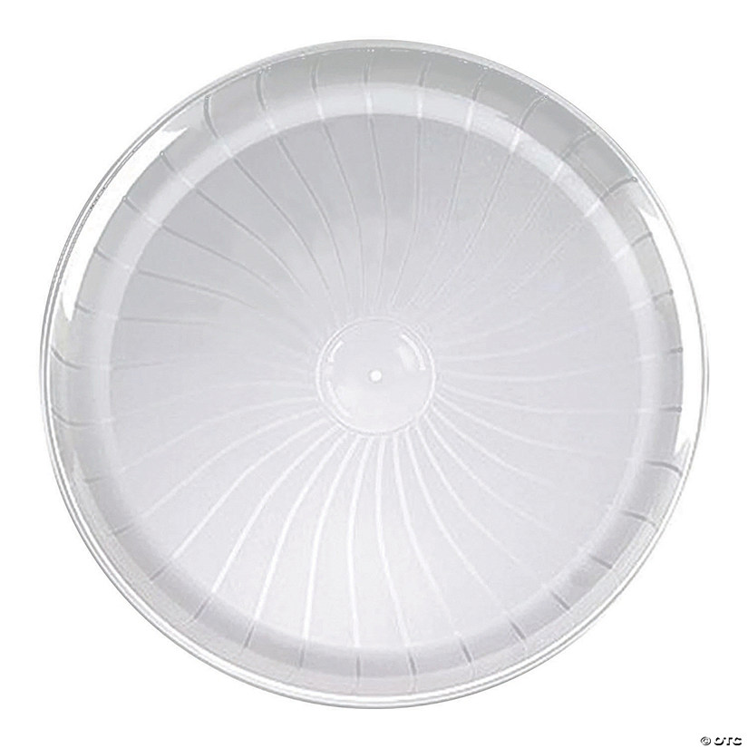 14" Clear Pavilion Round Disposable Plastic Trays (16 Trays) Image