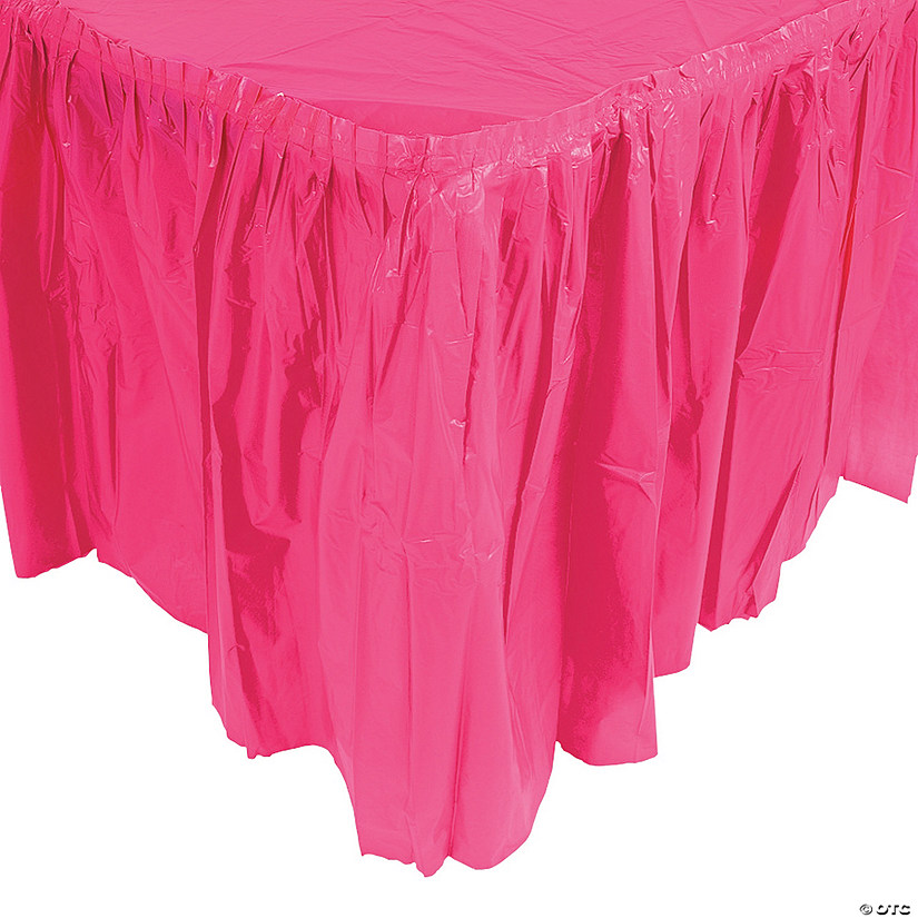 14 ft. x 29" Hot Pink Pleated Plastic Table Skirt Image
