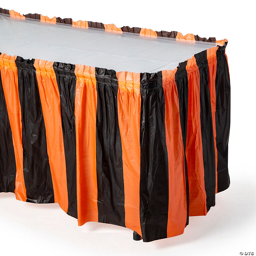14 ft. x 29" Orange & Black Table Skirt Image