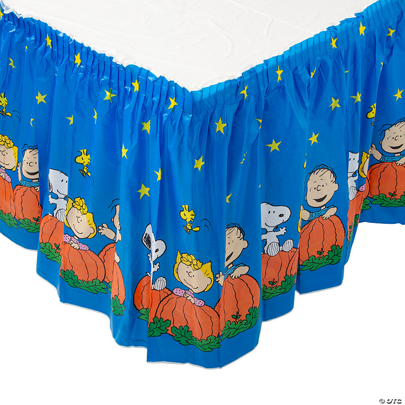 14 Ft. x 29" Peanuts<sup>&#174;</sup> Halloween Pleated Plastic Table Skirt Image