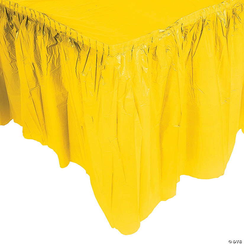 14 ft. x 29" Pleated Yellow Plastic Table Skirt Image