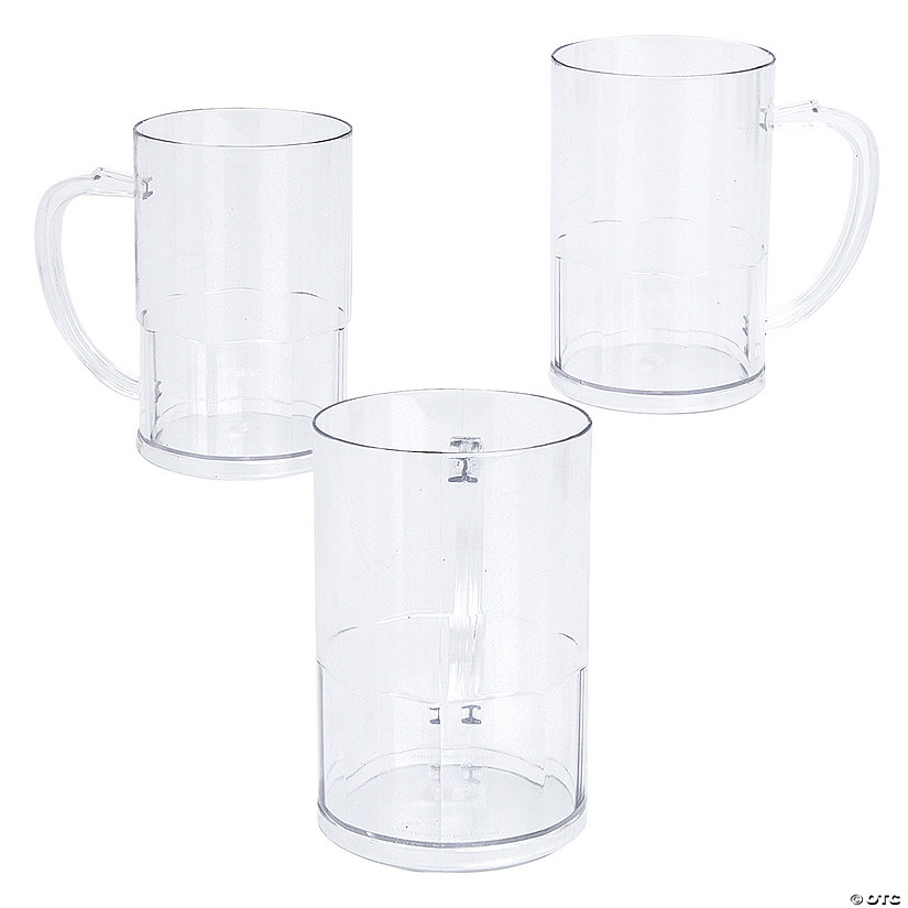 14 oz. Clear Reusable Plastic Mugs - 12 Pc. Image
