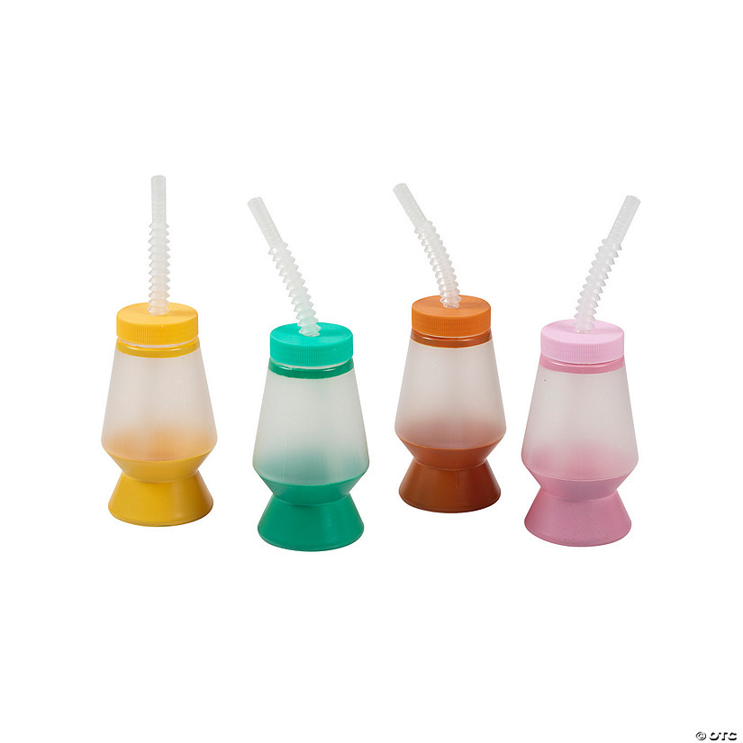 14 oz. Groovy Lava Lamp Reusable BPA-Free Plastic Cups with Lids & Straws - 6 Ct. Image