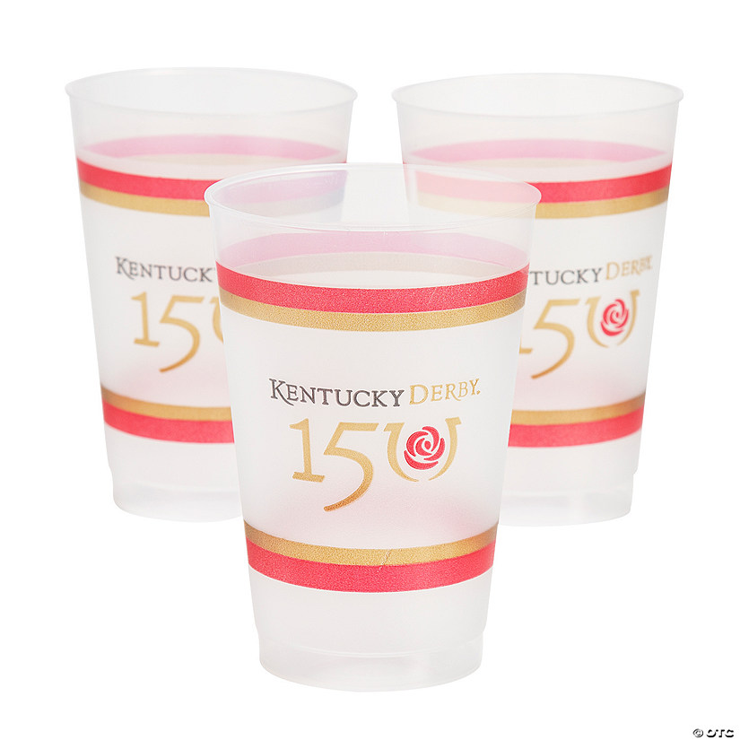14 oz. Kentucky Derby&#8482; 150th Anniversary Frosted Plastic Cups - 10 Ct. Image