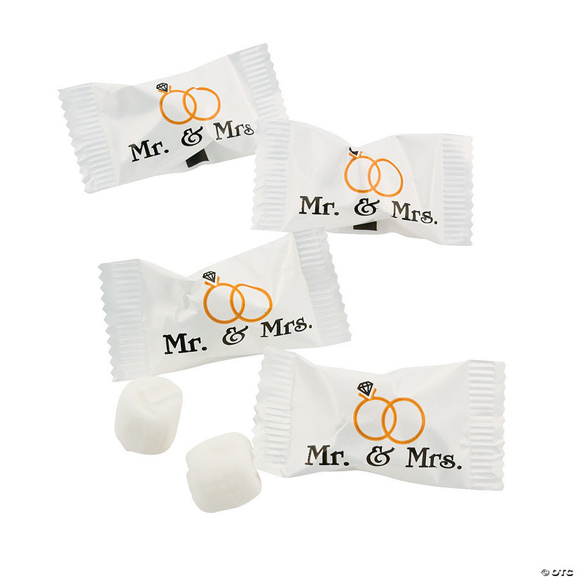 14 oz. Mr. & Mrs. Wedding Classic White Buttermints - 108 Pc. Image