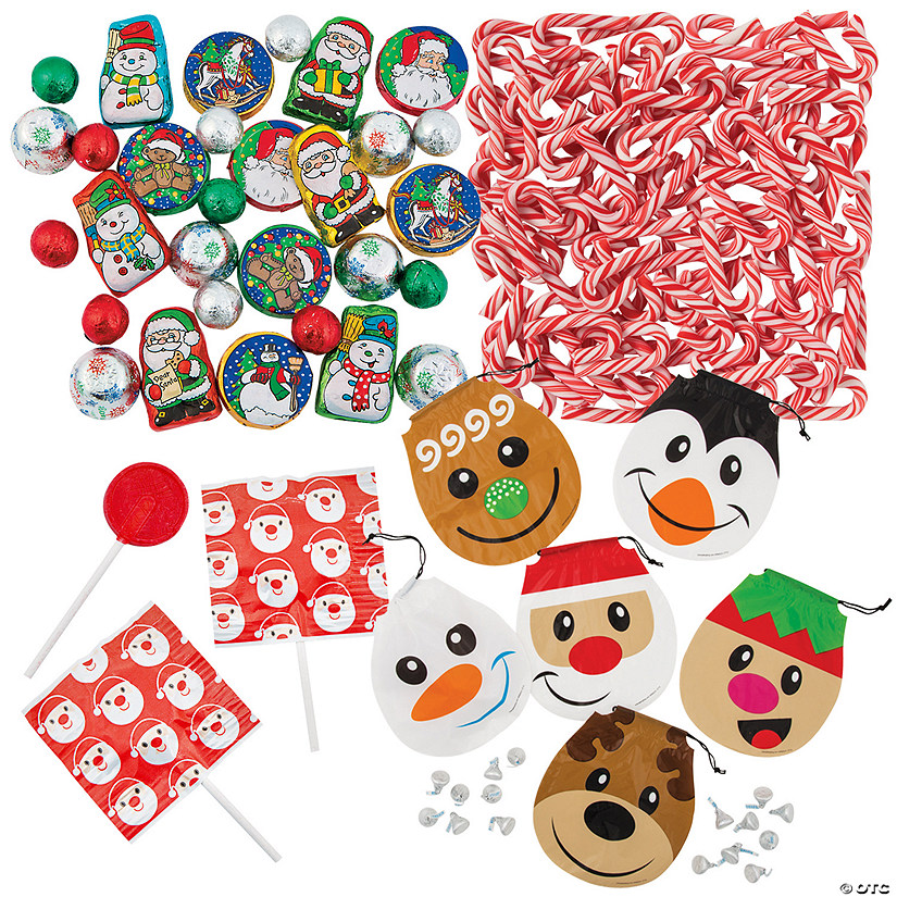 1402 Pc. Bulk Christmas Candy Goody Bag Kit for 72 Guests Image