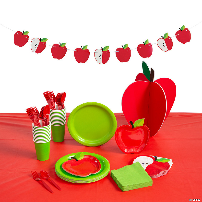 141 Pc. Apple Party Tableware Kit for 8 Guests Image