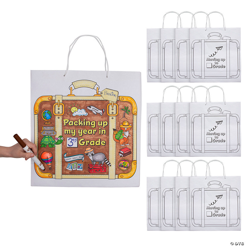 15" x 15" Large Color Your Own Last Day of School Packing Up My Year Paper Bags &#8211; 12 Pc. Image