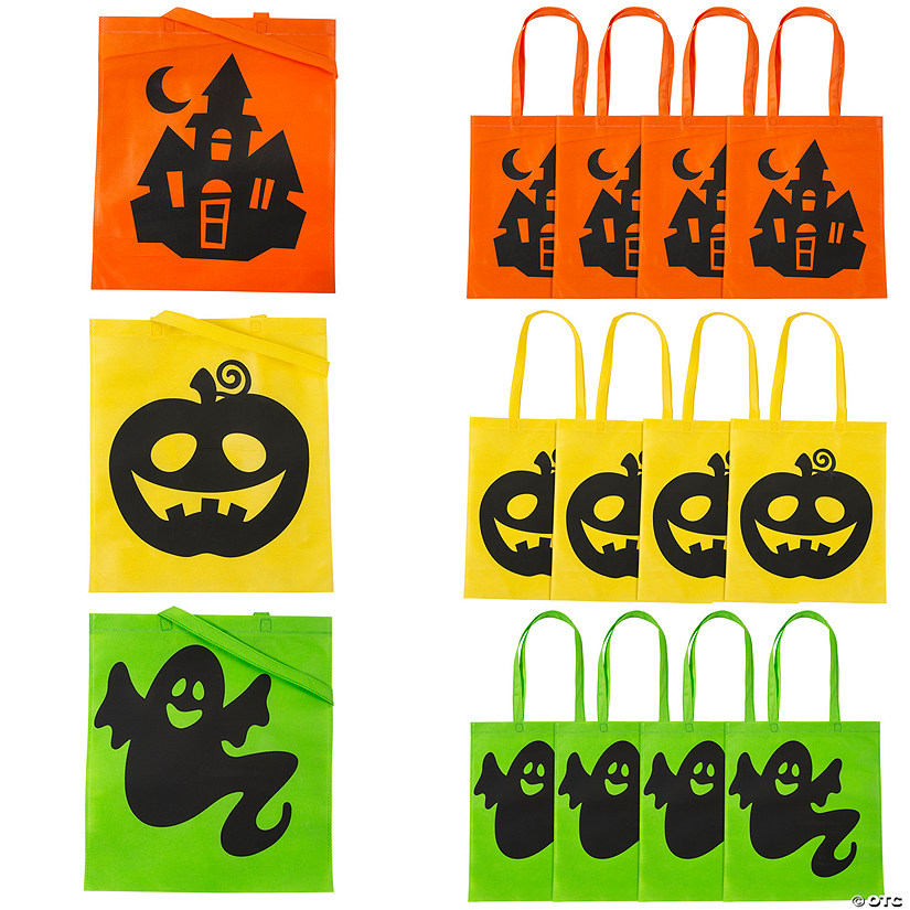 15" x 17" Large Nonwoven Iconic Halloween Tote Bags - 12 Pc. Image
