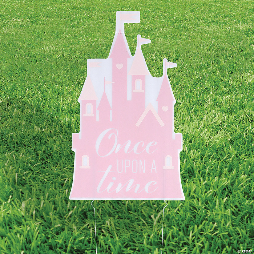 15" x 24" Pink Princess Castle Yard Sign Image