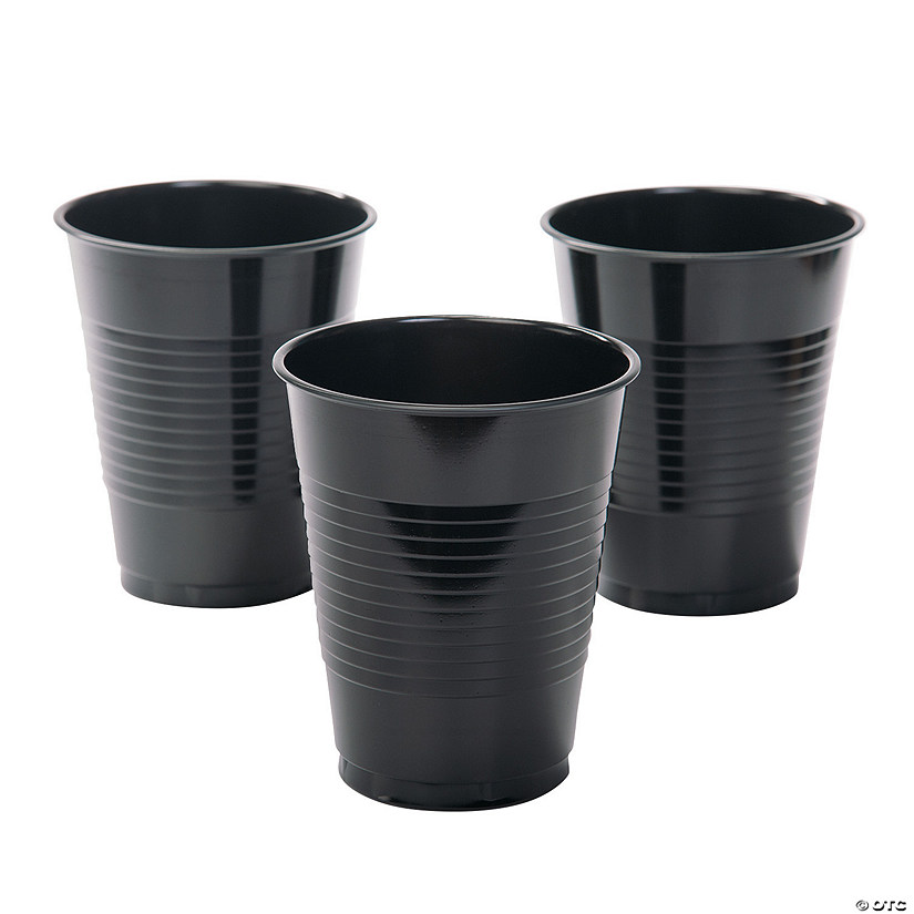 16 oz. Black Disposable Plastic Cups - 20 Ct. Image