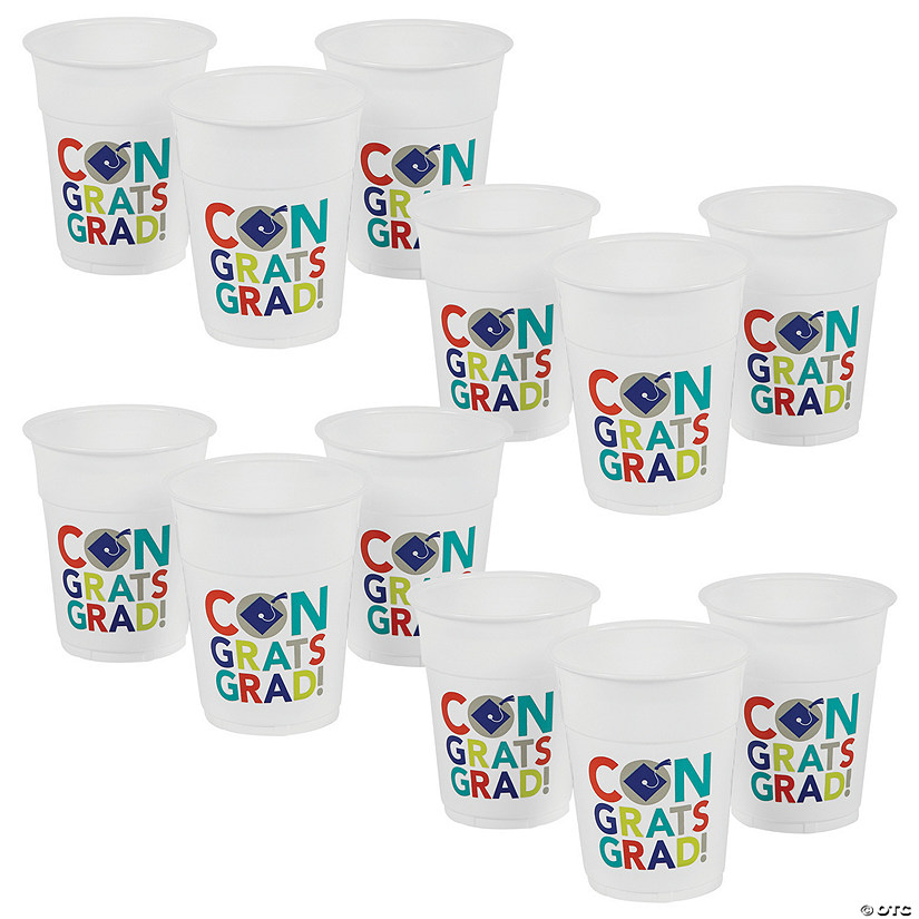 16 oz. Bulk 200 Ct. Bright Grad Disposable Plastic Cups Image
